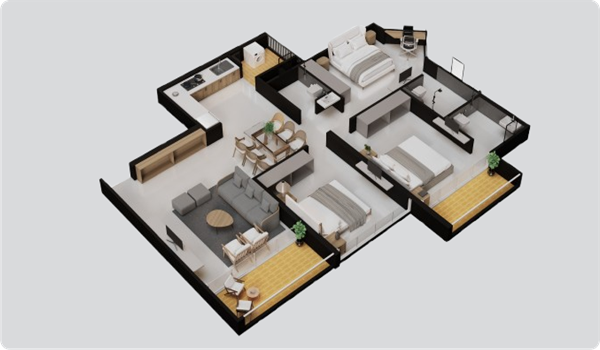 3 BHK Floor Plan